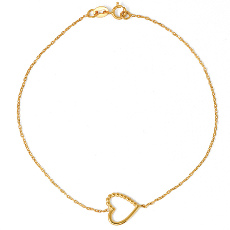 Bracciale in oro 9 Kt con cuore centrale