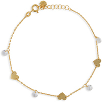 bracciale in oro 9 kt con cuori e cristalli