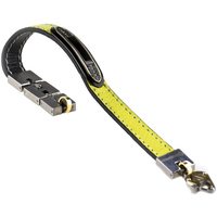 bracciale in pelle con pietre e dett. acciaio