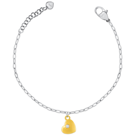 Bracciale Ops in acciaio silver con cuore gold