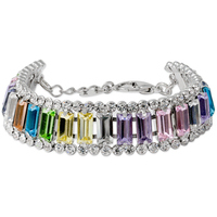 bracciale ottone pietre baguette multicolor evita