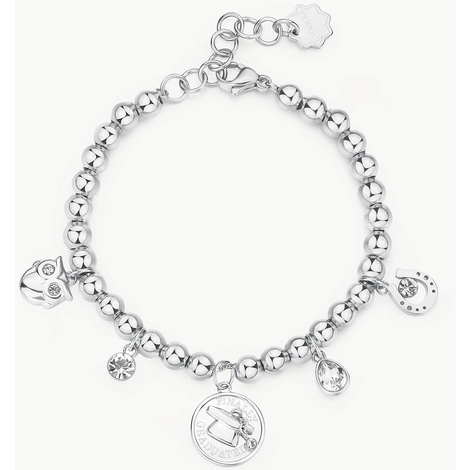 Bracciale portafortuna charm in acciaio Brosway