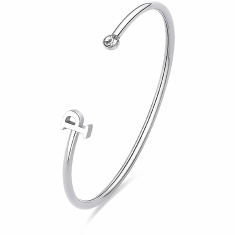 Bracciale rigido con iniziale P Sagapo Click