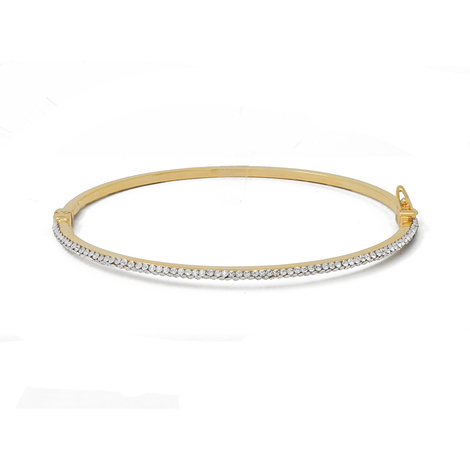Bracciale rigido in oro 9 Kt con zirconi bianchi