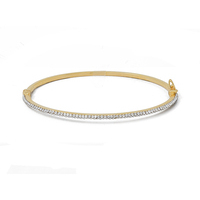 bracciale rigido in oro 9 kt con zirconi bianchi