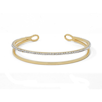 bracciale rigido in oro 9 kt e zirconi sarnioro