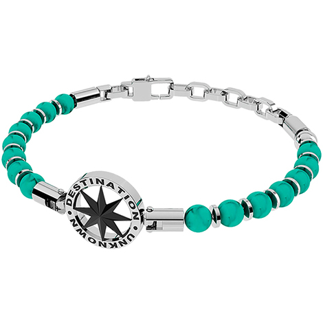 Bracciale rosa venti Rosso Amante acciaio e turch.