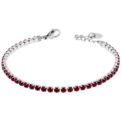 Bracciale tennis acciaio con zirconi rossi LiuJo