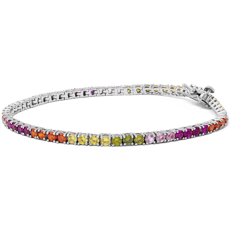 Bracciale tennis arcobaleno in argento925 silver