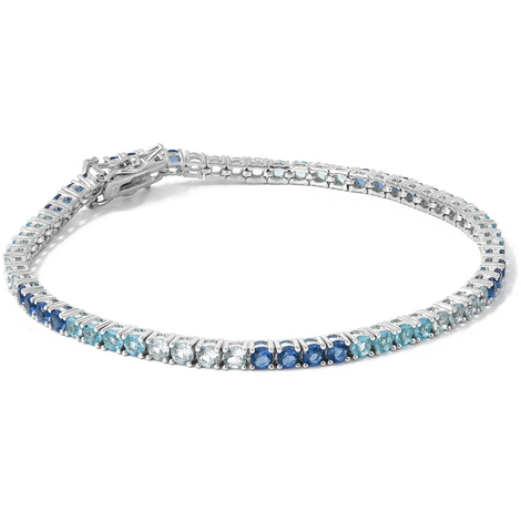 Bracciale tennis argento 925 sulle tonalità blu