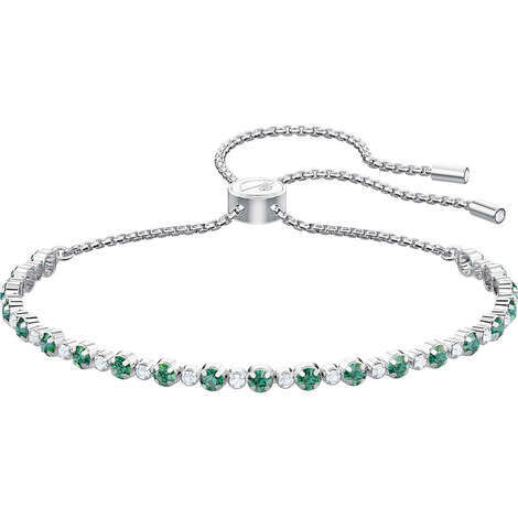 Bracciale Tennis Con Pietre Bianche E Verdi Da Donna Di Swarovski