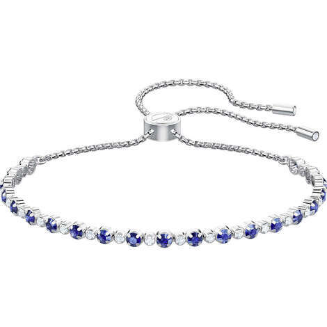 Bracciale Tennis Da Donna Con Pietre Bianche E Blu Di Swarovski
