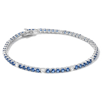 bracciale tennis da uomo in argento 925 colore blu