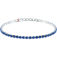 bracciale tennis in acciaio con zirconi blu sector
