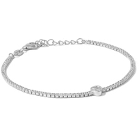bracciale tennis in argento 925 cuore centrale