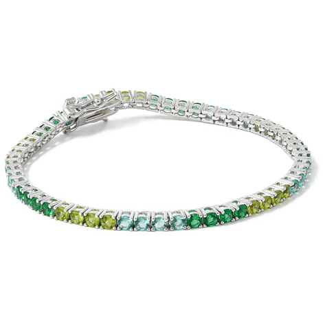 Bracciale tennis in argento 925 tonalità del verde
