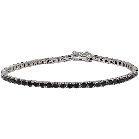 Bracciale tennis in argento925 con zirconi neri