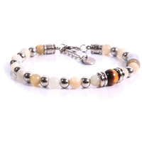 bracciale uomo a pietra di luna e occhio di tigre