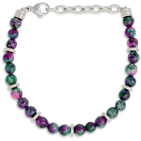 bracciale uomo acciaio pietre verde-viola sognami
