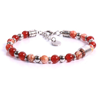 bracciale uomo con pietre agata e pietre cornolia