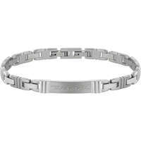 Bracciale Maserati Jewels Uomo - Acciaio, Pelle Riciclata Nera, Smalto - Modello JM222AVE07, Misura 37