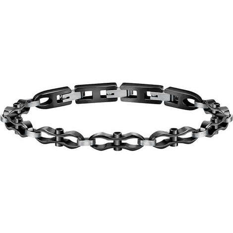 Bracciale Uomo Sector No Limits Energy, In Acciaio, Smalto Nero, Lunghezza 22 Cm, Modello SAFT75