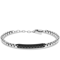 bracciale uomo in acciaio a catena con zirconi lj