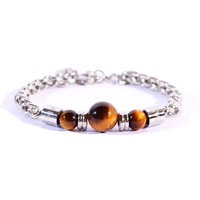 bracciale uomo in acciaio a gancio con pietre