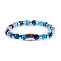 bracciale uomo in acciaio elastico con pietre