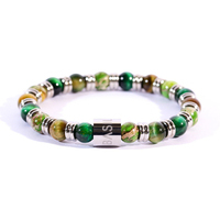 bracciale uomo in acciaio elastico con pietre