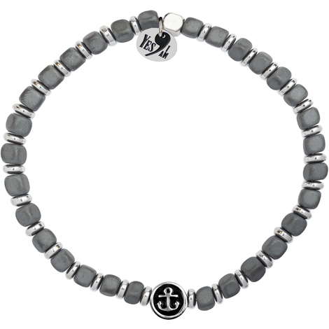 Bracciale Yes I Am in acciaio con pietre e sfere
