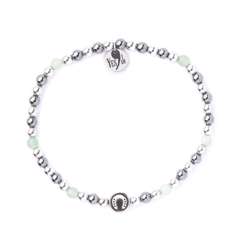 Bracciale Yes I Am in acciaio con pietre e sfere
