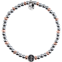 bracciale yes i am in acciaio con pietre e sfere