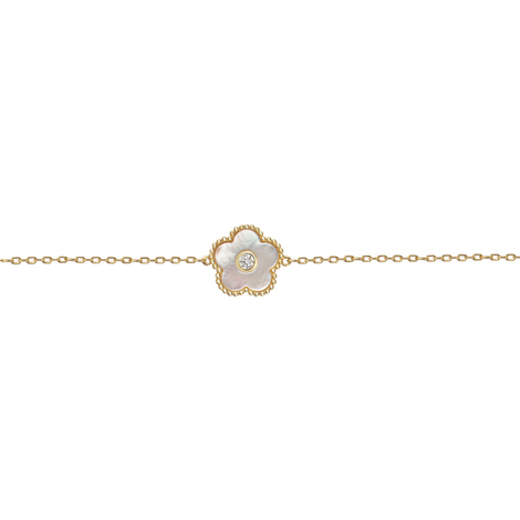 Bracelet "Flower" Sterling Silver goldplated with 