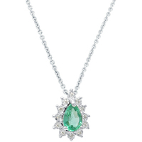 girocollo in oro 18kt con centrale smeraldo