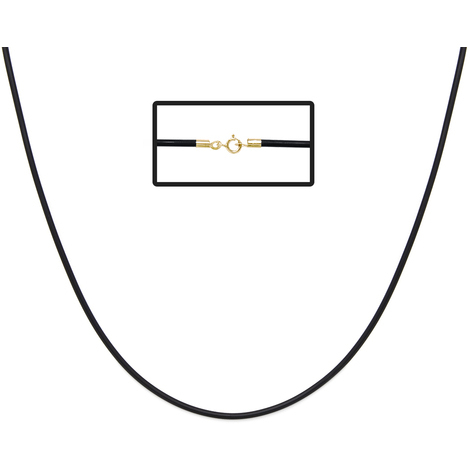 Collana in caucciù nero con chiusura in oro18kt