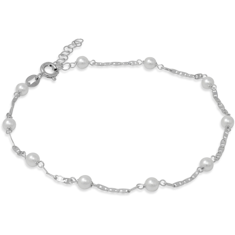 Cavigliera donna in argento 925 con perle