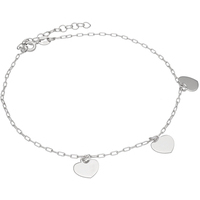 cavigliera in argento 925 con cuori