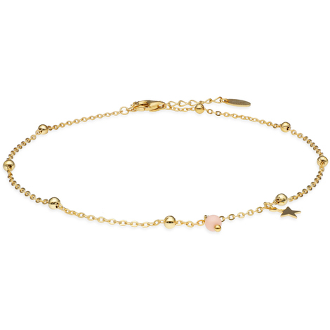 Cavigliera in argento 925 con perline e stella