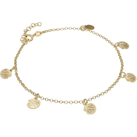 Cavigliera in argento 925 gold con conchiglie