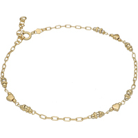 cavigliera in argento 925 gold con cuori