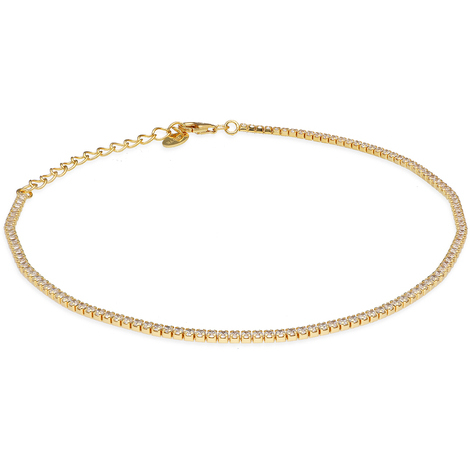 Cavigliera tennis in argento 925 con zirconi