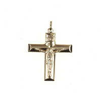 ciondolo a croce con cristo in oro 9 kt
