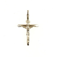 ciondolo a croce con cristo in oro 9 kt