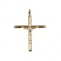 ciondolo a croce con cristo in oro 9 kt