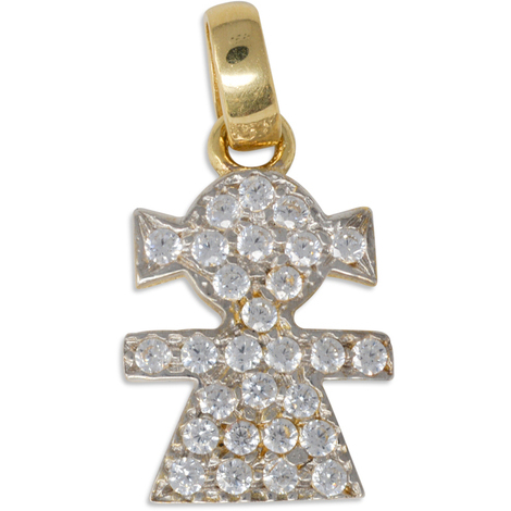 Ciondolo bimbo in oro 18 Kt e pietre