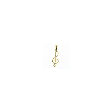 Ciondolo chiave di violino in oro giallo 9 kt