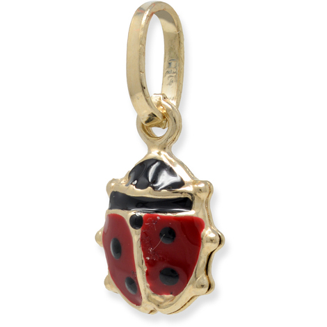 Ciondolo coccinella in oro 9 Kt
