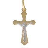 ciondolo croce con cristo in oro 9kt sarnioro