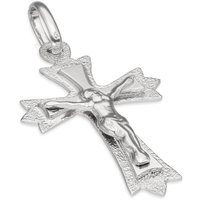 ciondolo croce con cristo oro bianco 9kt sarnioro